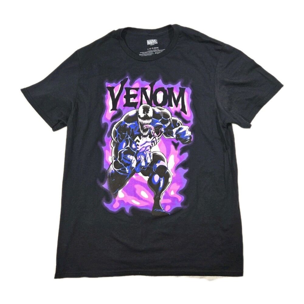Mens Marvel Venom Short Sleeve T Shirt Black Large